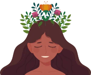Mulher com flores